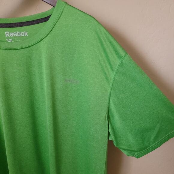 Reebok Heathered Green Short Sleeve Athletic Performance Shirt - Picture 3 of 13